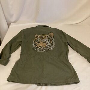 Ashley by 26 Intl Olive Utility Jacket NWT Women’s Size S – Tiger Sparkle